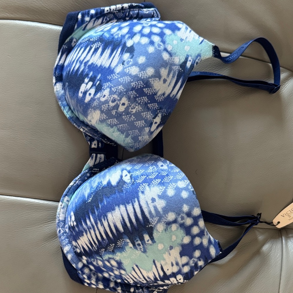 Blue Patterned Bra VS
